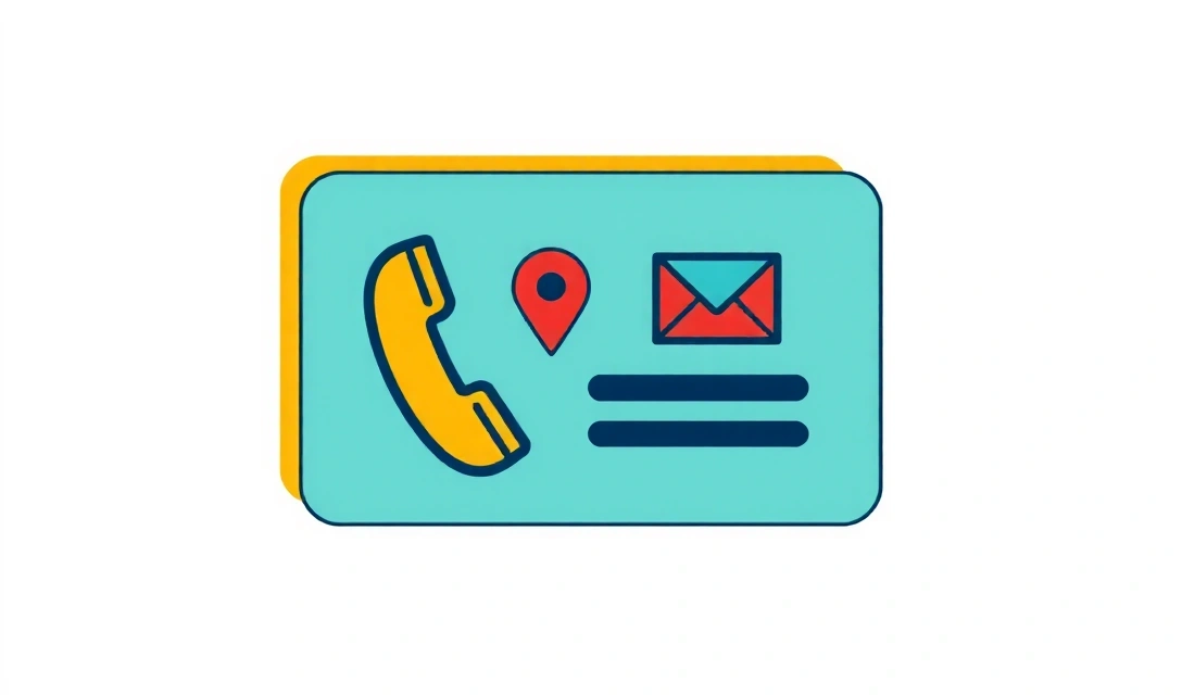 Ilustrație vibrantă a unei cărți de vizită sau a unei pictograme de contact.